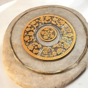 1980s Culver 24k Plated Serving Tray 14.5"